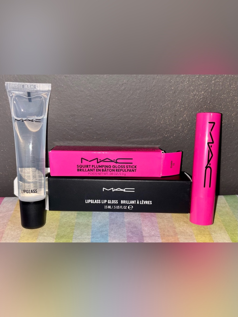 MAC Lipglass Clear and Amped Lip Gloss